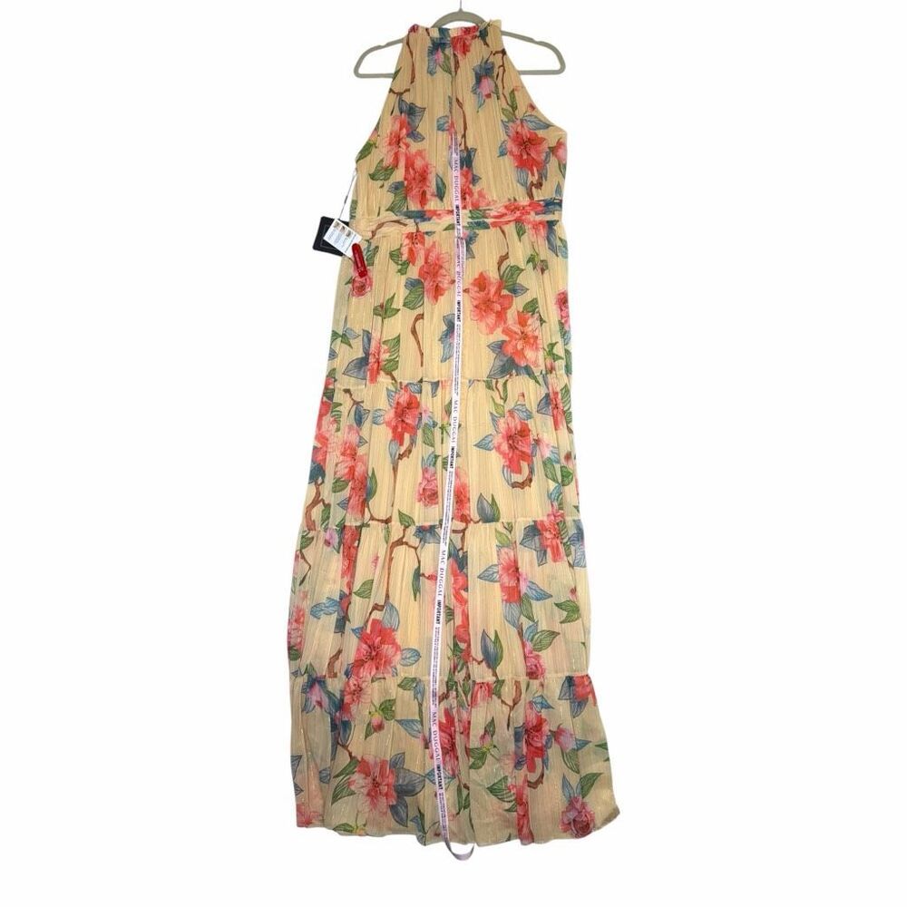 NEW Ieena Mac Duggal 70203 Floral Chiffon High Neck Maxi Dress 14 - Picture 13 of 14